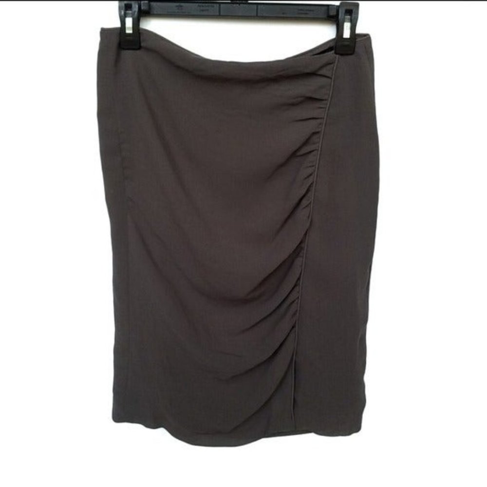 ZARA Pencil Skirt Ruched Work Office Career & Thigh Split Sz M - EUC!